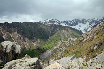 Fototapeta na wymiar Tian Shan mountains view near Sary-Chelek lake, Kyrgyzia