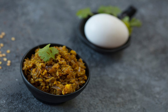 eggs in a bowl, egg masala, Indian dish