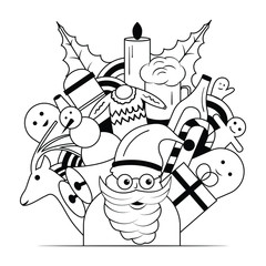 Christmas coloring doodle