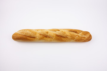 Freshly baked bread on a white background. Perfect for Breakfast. For the presentation of essential goods, bakeries or bread production.