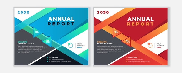 Annual report or business profile cover design template