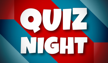 Quiz Night - text written on colourful background