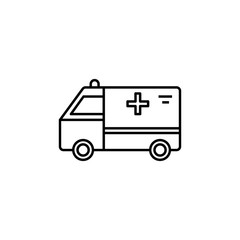 ambulance line illustration icon on white background