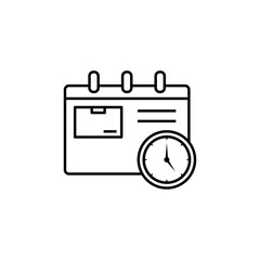 calendar line illustration icon on white background