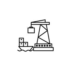 port line illustration icon on white background