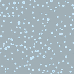 Dot seamless pattern on a blue background. Hand drew doodle vector illustration. Vector 10 EPS.
