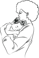 African american mother with a baby
