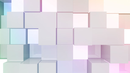 Light Block illumination neon Wall Bump 3D illustration abstract background.