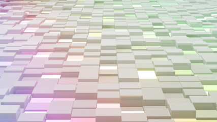 Light Block illumination neon Wall Bump 3D illustration abstract background.