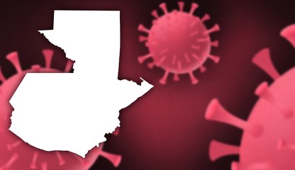 Guatemala corona virus update with  map on corona virus background,report new case,total deaths,new deaths,serious critical,active cases,total recovered,virus spread  Wuhan China