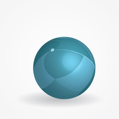 3d isometric blue glossy ball. Jpeg illustration. Can be used for web design and workflow layout