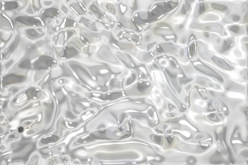 Metallic silver wavy background.