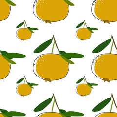 Flat bacupari seamless background vector illustration. Pattern for healthy lifestyle design. Scandinavian style. Vegetarian summer backdrop. Kitchen art. Fresh poster.