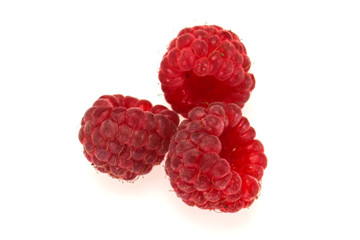 Red bright ripe sweet raspberry