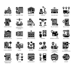 Set of shipping thin line and pixel perfect icons for any web and app project.