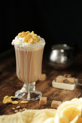 coffee with cream in a rustic style
