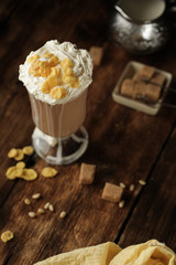 coffee with cream in a rustic style
