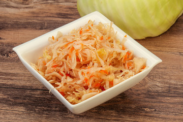 Pickled cabbage - sauerkraut in the bowl