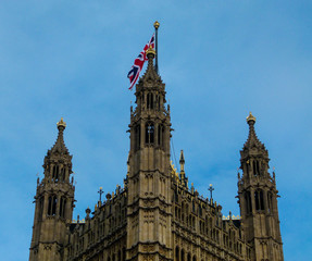 Fototapeta premium United Kingdom flag in old building