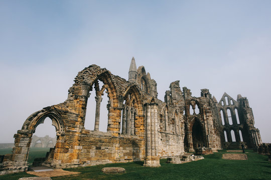 Whitby Abbey Castle A Ruined Benedictine Abbey Sited On Whitby's East Cliff In North Yorkshire On The North-east Coast Of England.UK