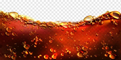 Foto op Plexiglas Air bubbles cola, soda drink, beer or water border. Dynamic fizzy carbonated motion on transparent background, aqua texture with randomly moving underwater fizzing droplets, realistic 3d vector frame © klyaksun