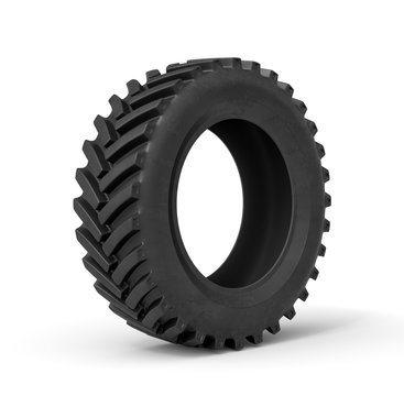 3d rendering of black vehicle tire isolated on white background