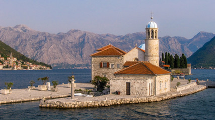 church on the artificial island kotor bay