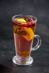 winter drinks with herbs and fruits