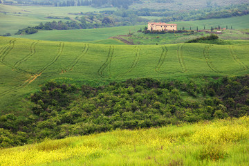 Fototapeta na wymiar Summer stormy landscape of Tuscany, Italy