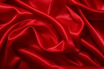 Luxury red satin smooth fabric background for celebration, ceremony, event invitation card or advertising poster