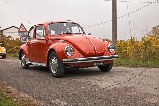 Vintage Type 1 Beetle in classic car rally Battesimo dell'aria, on November 4, 2018 in Lugo, RA, Italy