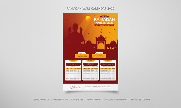 Ramadan Wall Calendar 2020