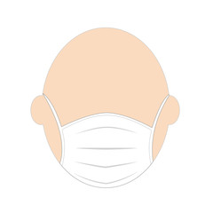 Surgical protective mask on face illustration