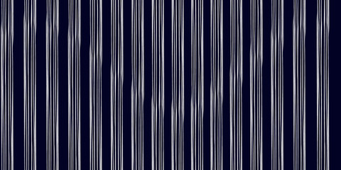 White modern stripes on blue background, seamless pattern hand drawn surface design for home.