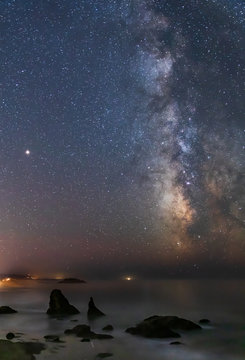 Vertical Image - Milky Way Galaxy over Bandon Beach in Oregon