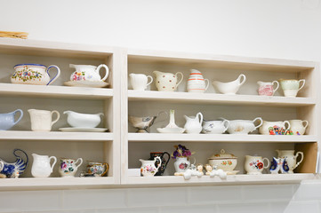 kitchen shelf with utensils. place for kitchen utensils