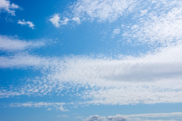 Naklejka na ściany i meble Beautifull blue sky with clouds dispersed all over the sky