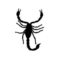 black and white set vector scorpion silhouette isolated on white background