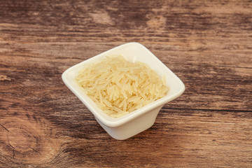 Raw basmati rice in the bowl