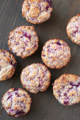 Fresh and warm homemade berries muffins