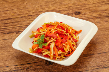 Cabbage salad with carrot and pepper