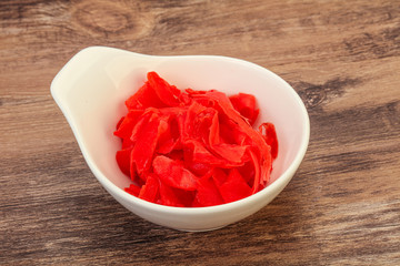 Asian cuisine marinated ginger root