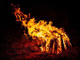 Increasing and decreasing stages of campfire