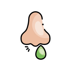 runny nose icon, line color style