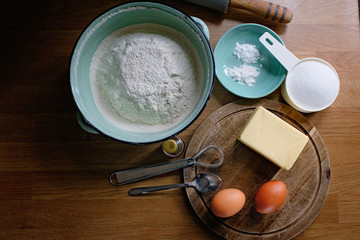 Ingredients for baking biscuits