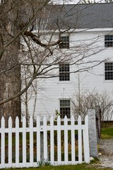 colonial white picket fence