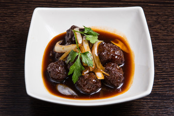 Delicious steam beef meat ball.