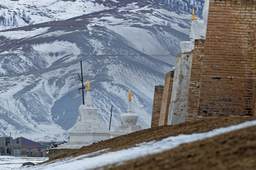 The Erdene Zuu Monastery.  It is the earliest surviving Buddhist monastery in Mongolia