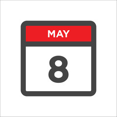 May 8 calendar icon w day of month