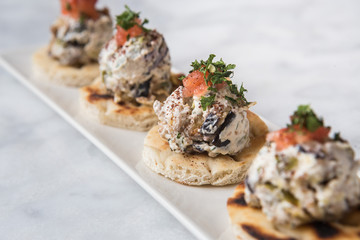 Traditional greek eggplant spread melitzanosalata